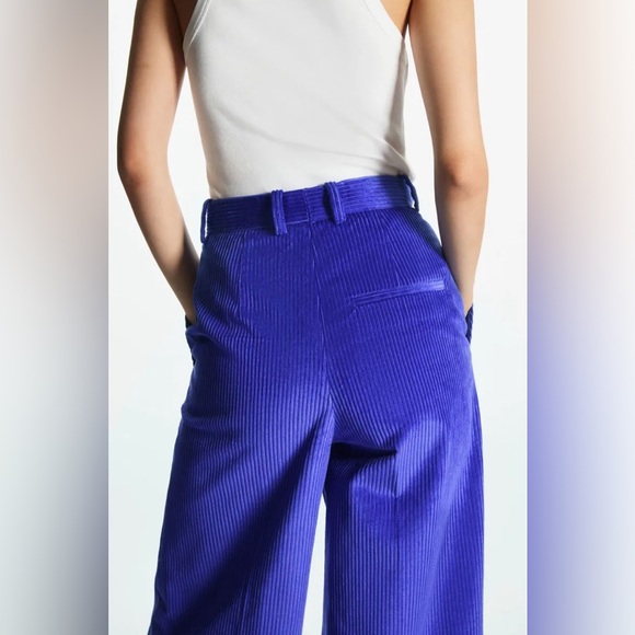 NWOT COS Royal Blue Women’s Corduroy Wide Leg Pants Size 10 - Picture 2 of 11